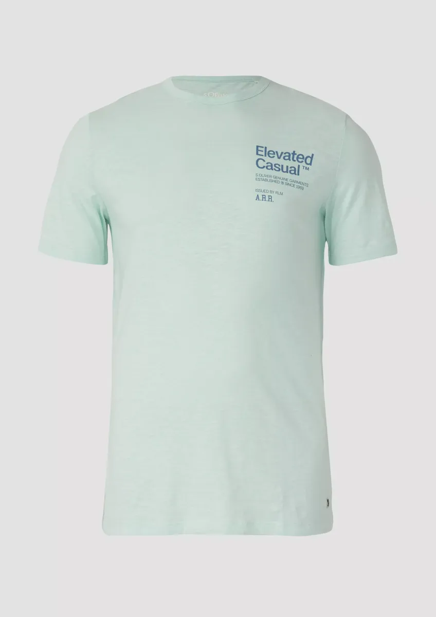 Meliertes Baumwollmix-T-Shirt mit Artwork