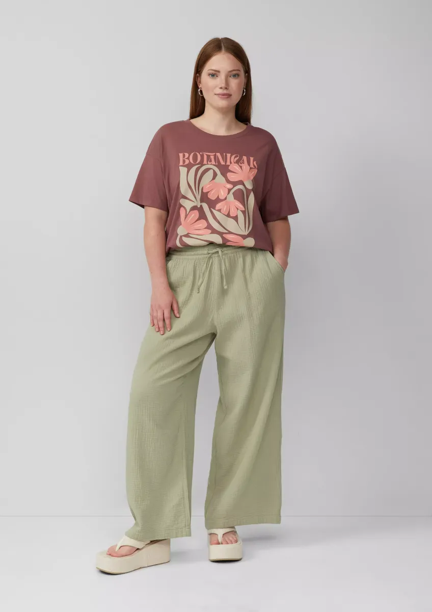 Musselin-Hose mit weitem Bein