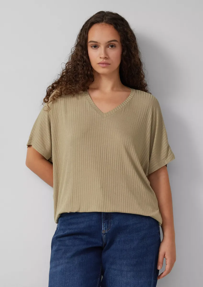 Oversize-Shirt mit Rippstruktur