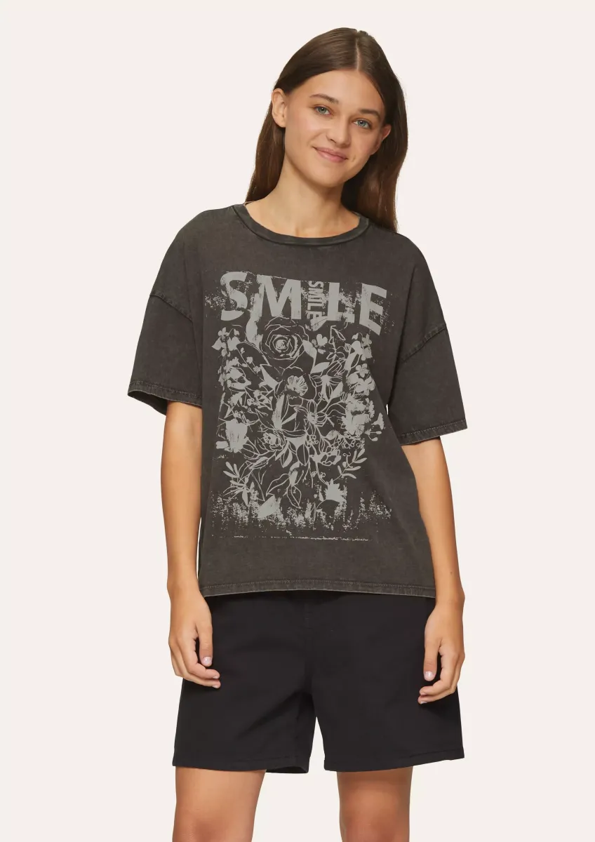 Oversized Print-Shirt im Used-Look