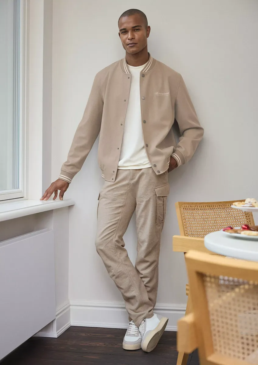 Phoenix: Regular-Fit-Cargo-Hose aus Baumwollflanell