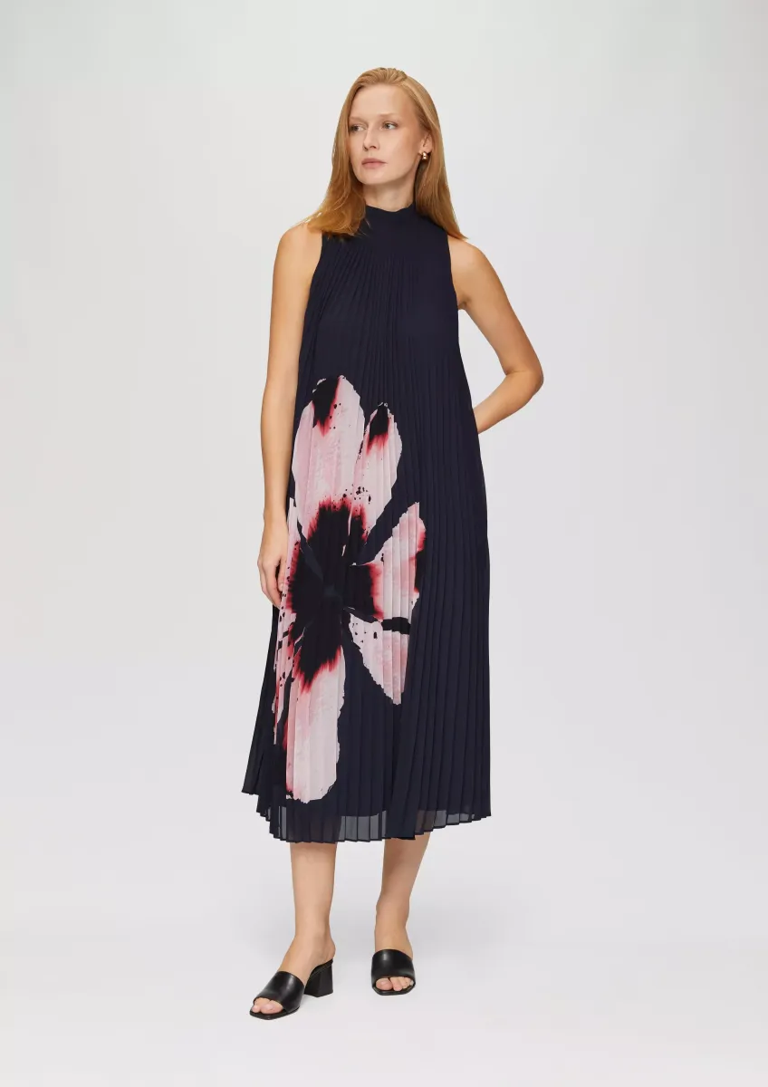 Plisseekleid mit Blumen-Print