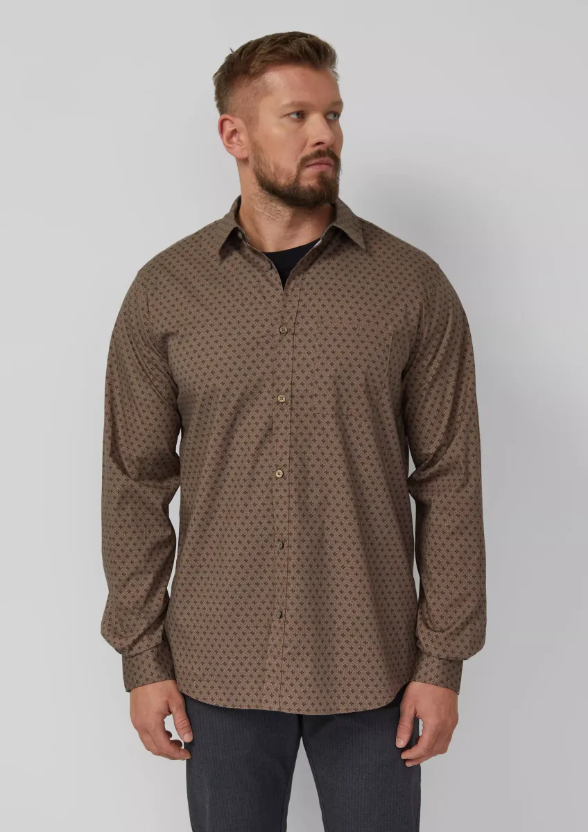 Regular Fit: Hemd mit Allover-Print und Brusttasche