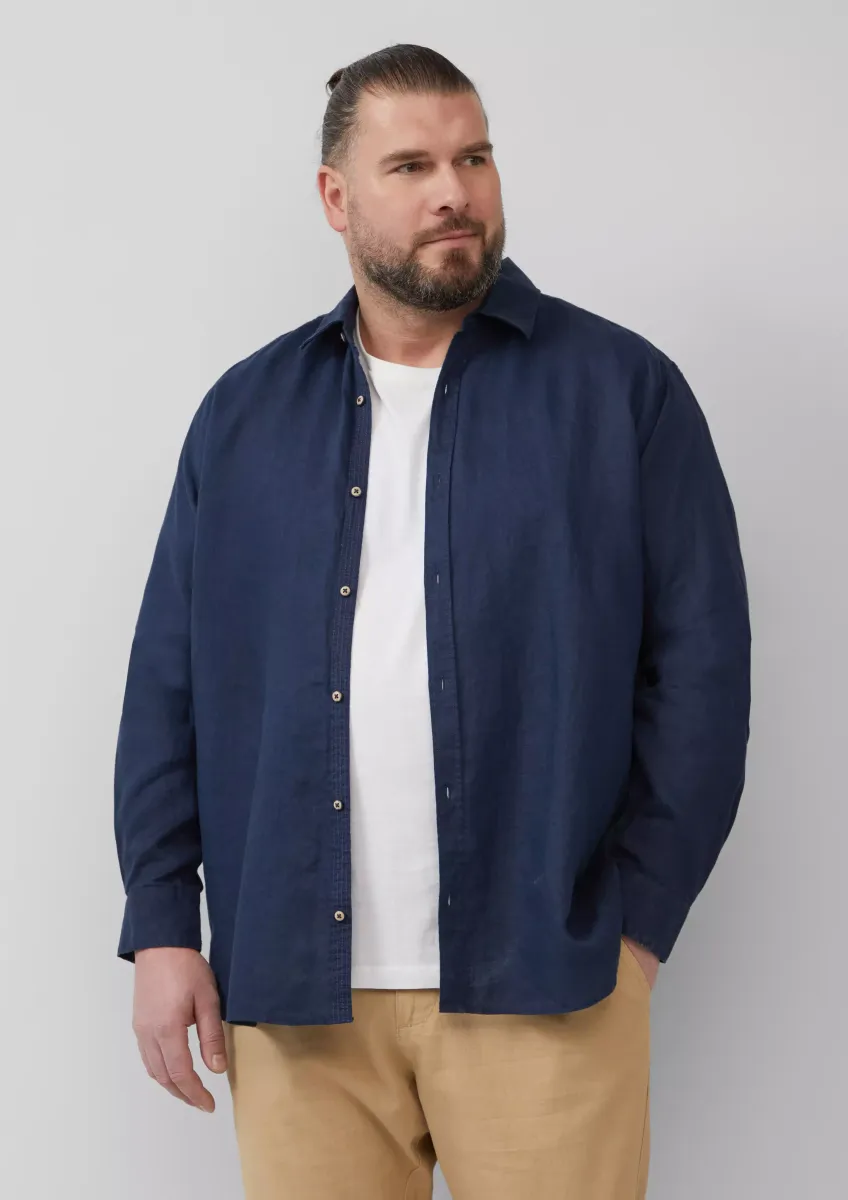 Regular Fit: Langarmhemd aus Leinen