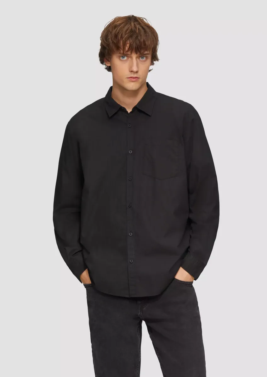 Regular Fit: Popeline-Hemd mit aufgesetzter Tasche