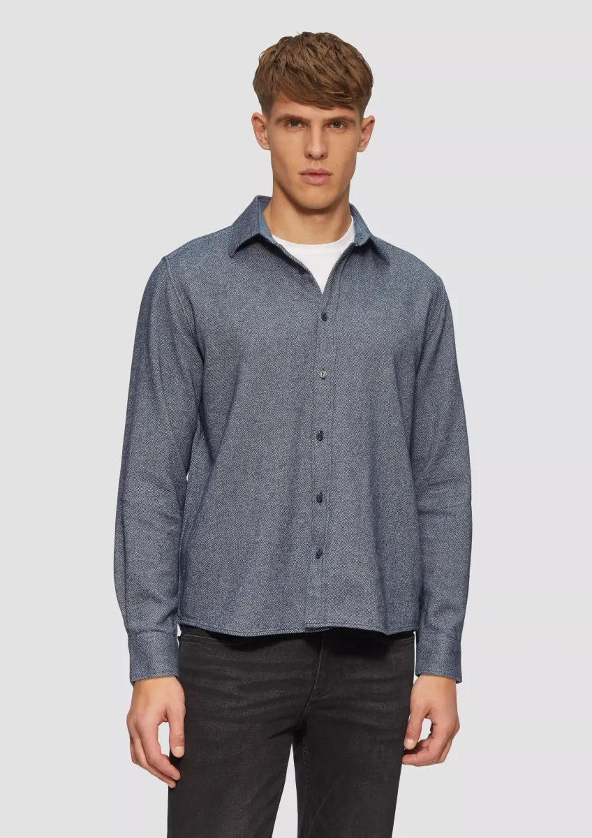 Regular Fit: Wärmendes Hemd aus mehrfarbigem Twill