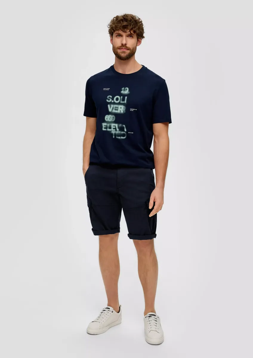 Relaxed: Cargo-Bermuda mit Garment Dye