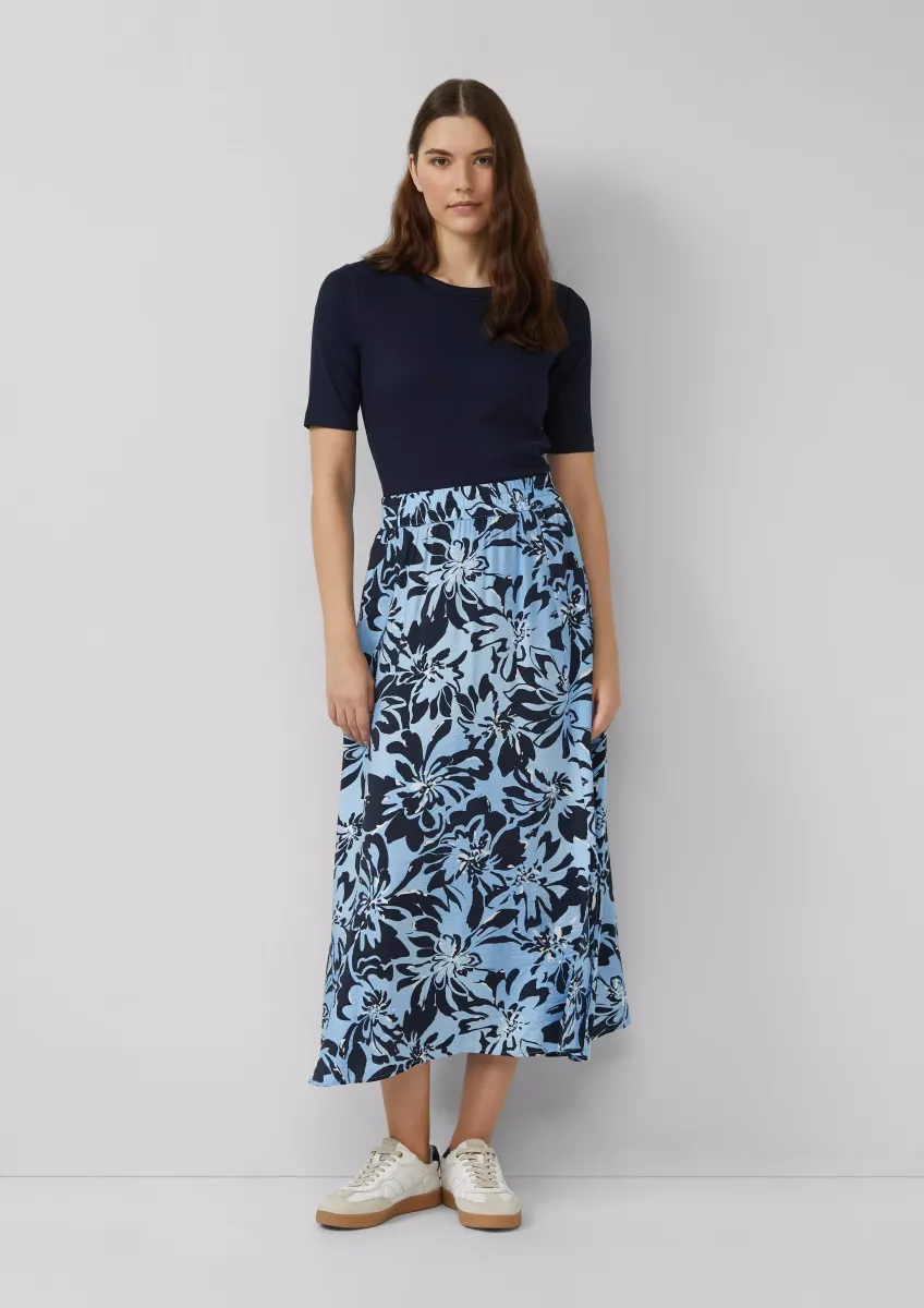 Rock aus Viskosemix mit Eingrifftaschen und Schlitz