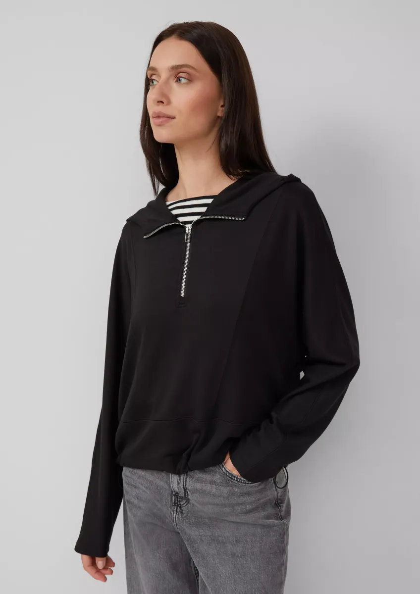 Scuba-Hoodie mit Fledermausärmeln und regulierbarem Saum