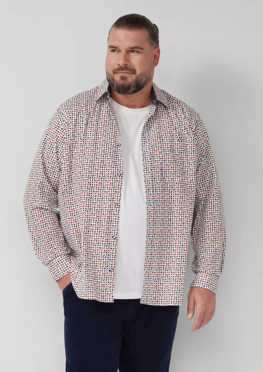 Slim Fit: Gemustertes Hemd aus Baumwollstretch