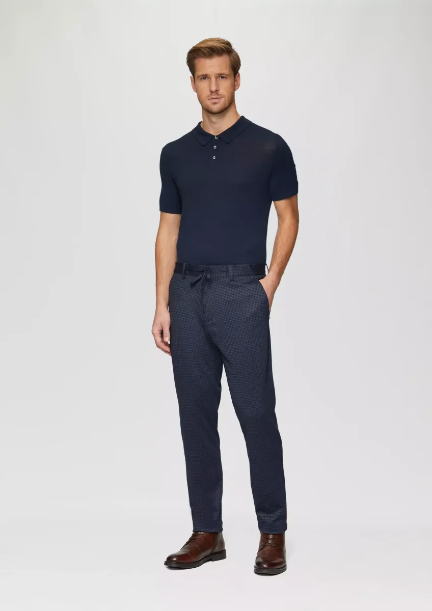 s.O JOGG: Anzughose mit Hahnentrittmuster