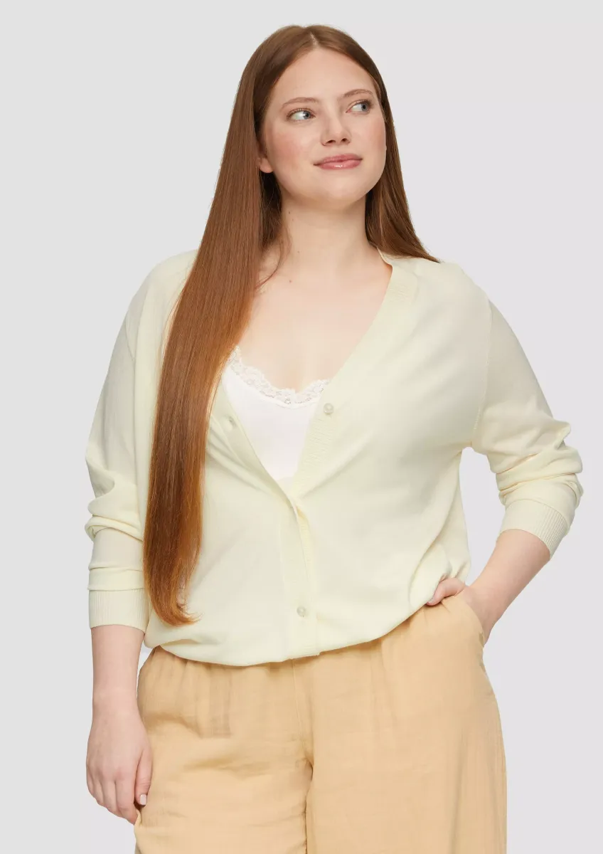 Strickjacke aus Viskosemix mit Rippbündchen