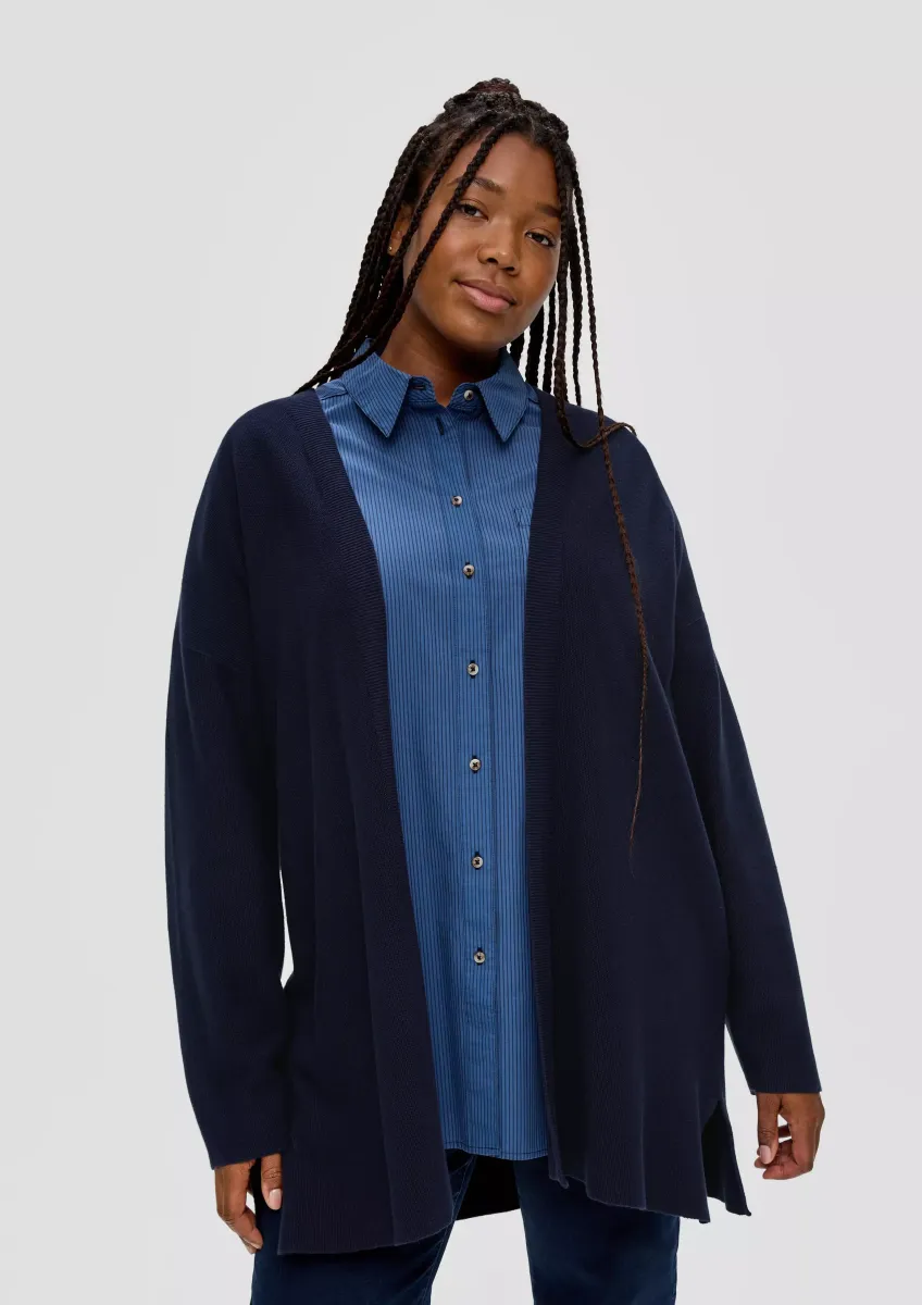 Strickjacke mit Rippblende