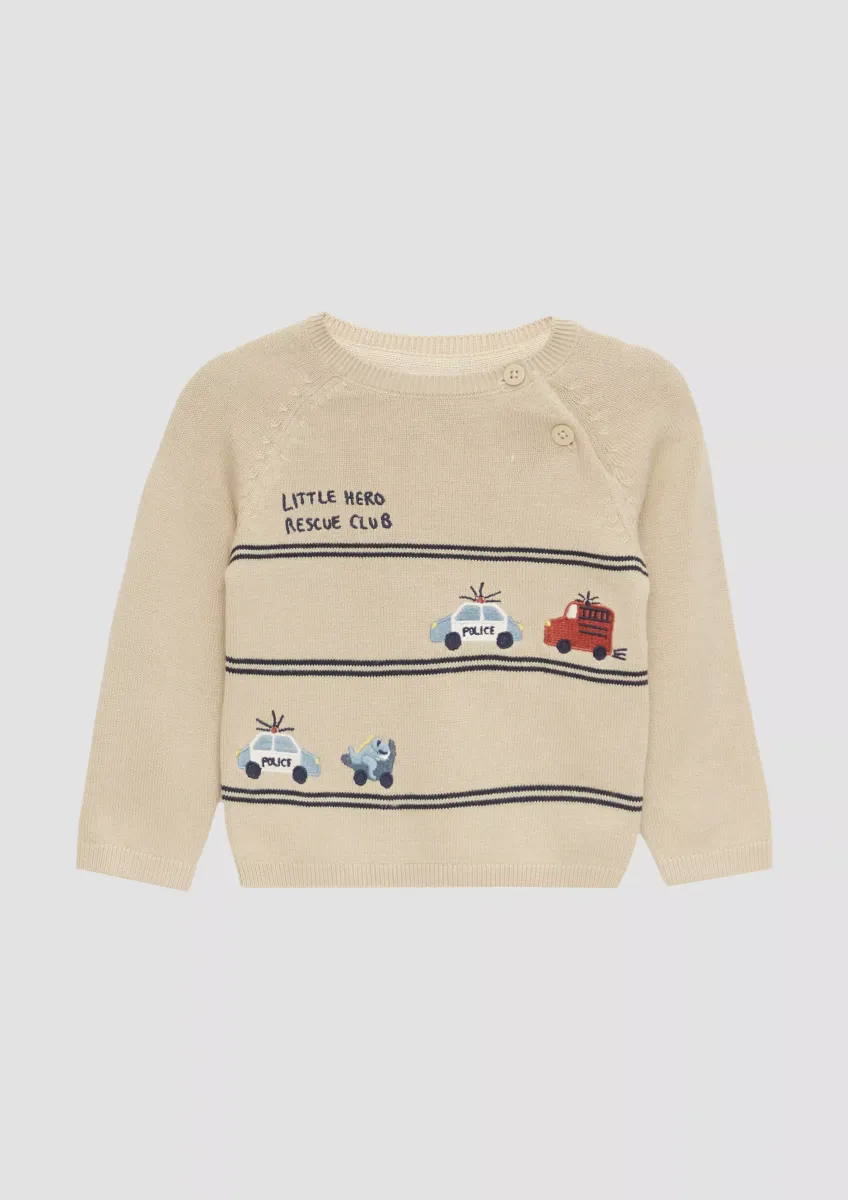 Strickpullover mit Auto-Motiven