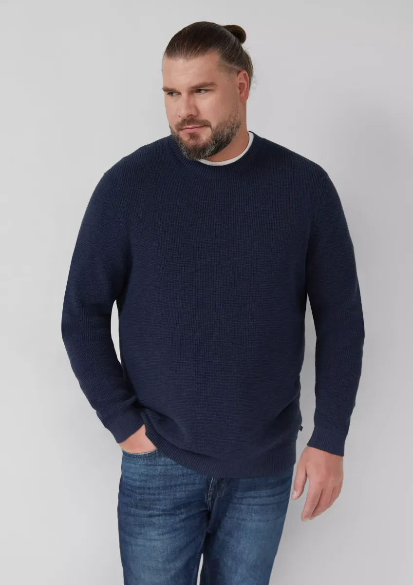 Strickpullover mit Crew Neck und Strukturmuster