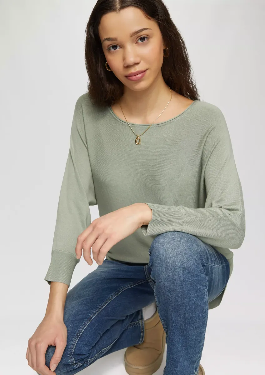 Strickpullover mit Fledermausärmeln