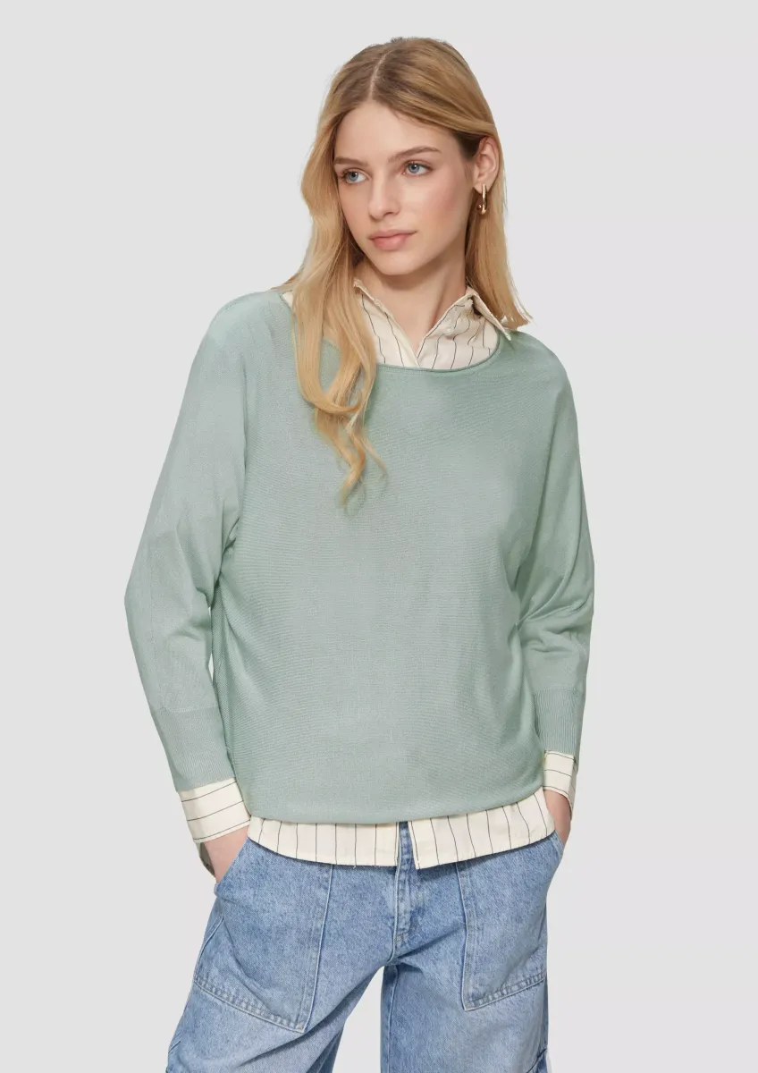 Strickpullover mit Fledermausärmeln