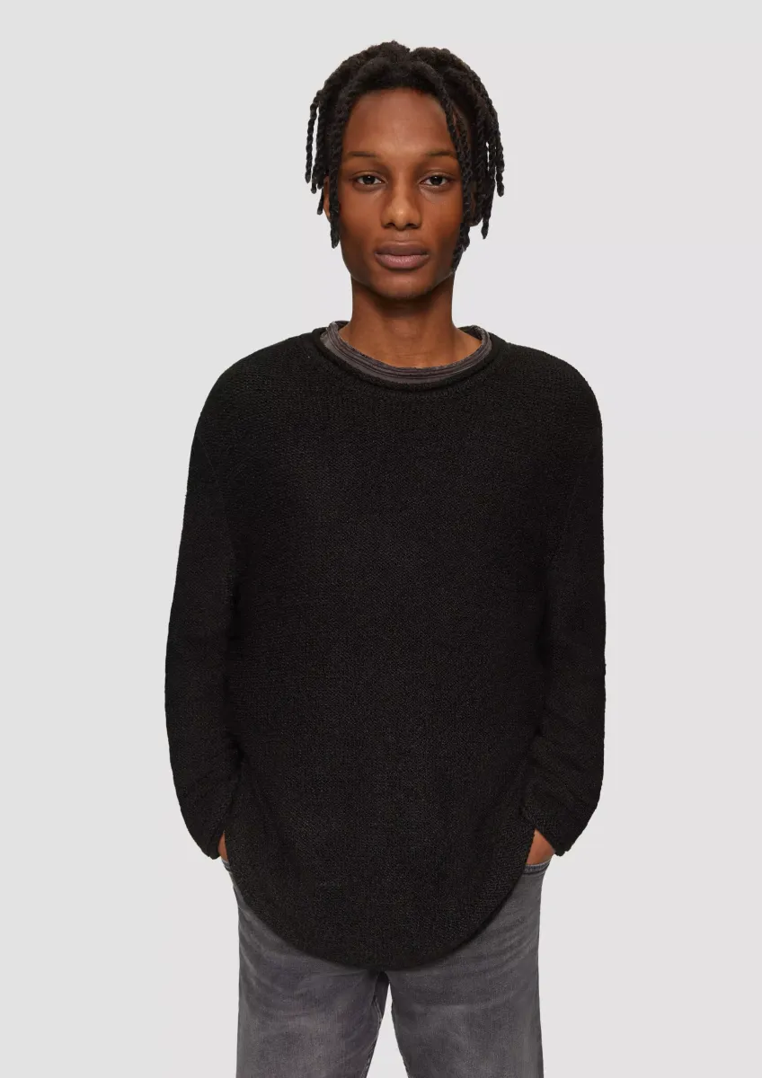 Strickpullover mit Rollkante