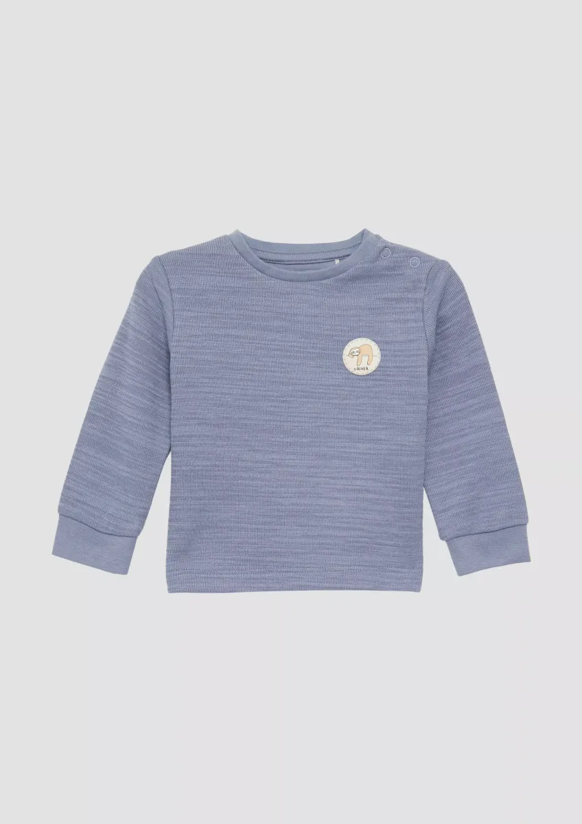 Strukturiertes Longsleeve aus Baumwollmix