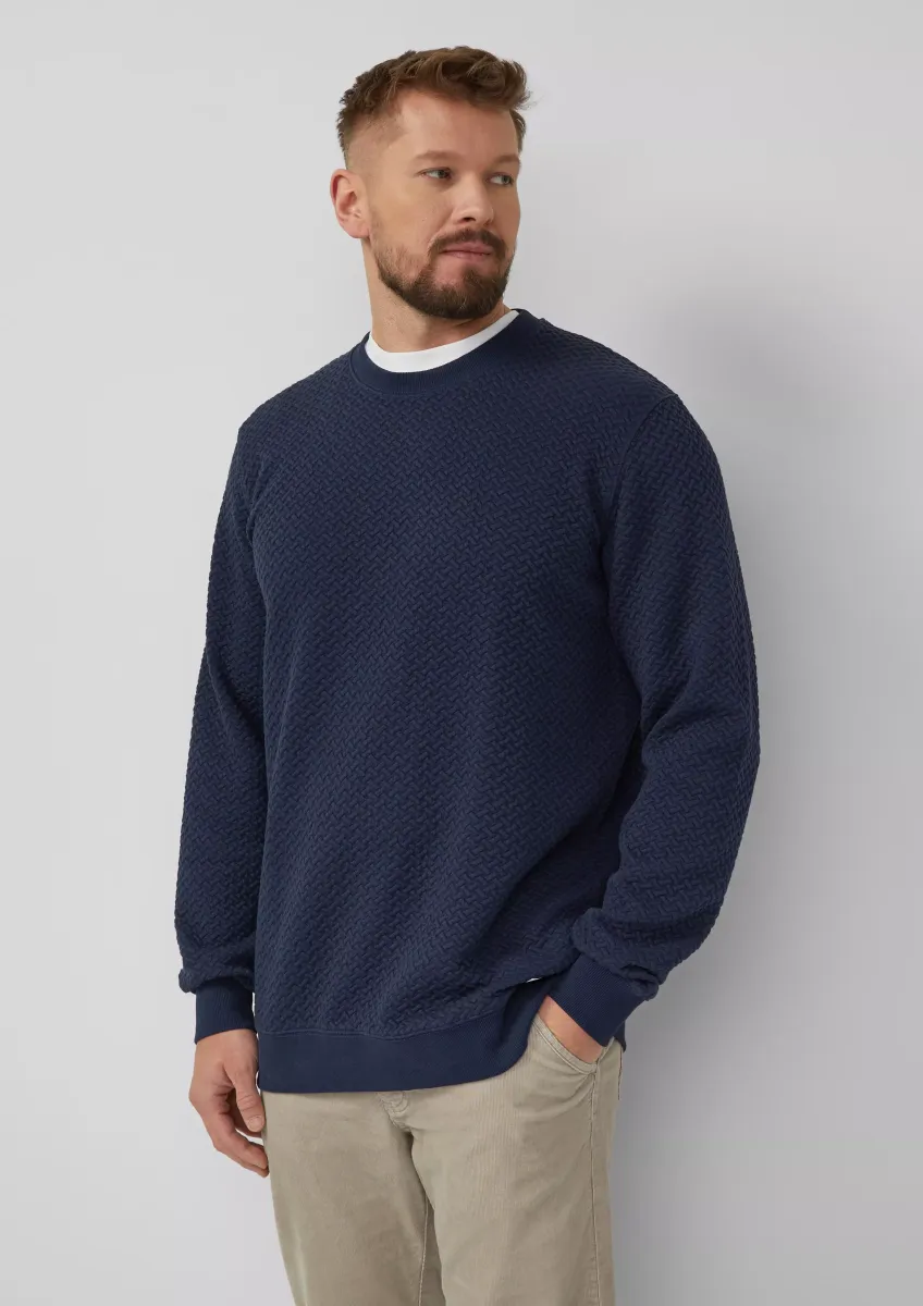 Strukturiertes Sweatshirt mit Crew Neck