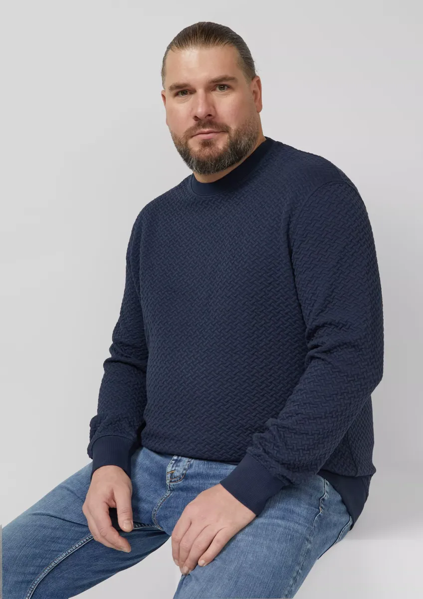 Strukturiertes Sweatshirt mit Crew Neck