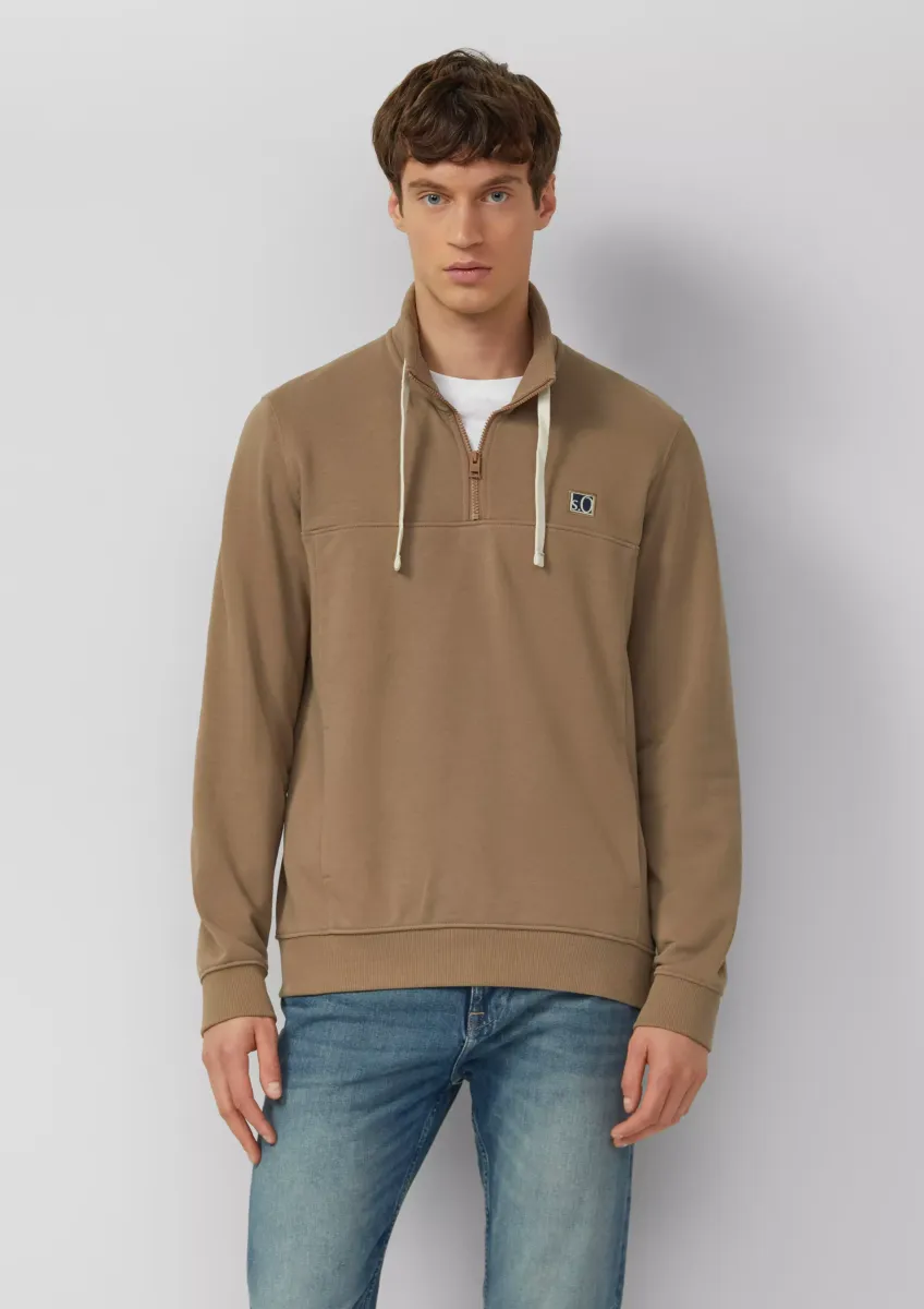 Sweatshirt mit Eingrifftaschen und Label-Patch