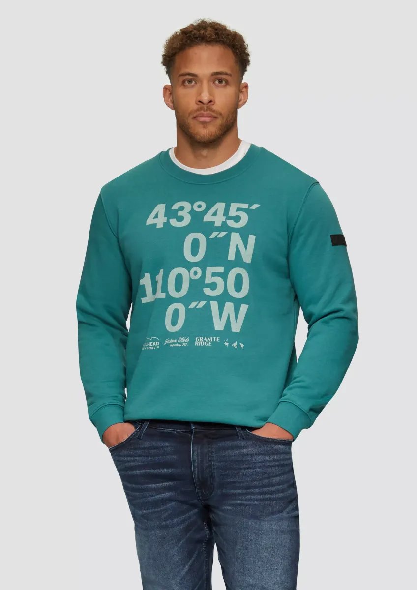 Sweatshirt mit Koordinaten-Print