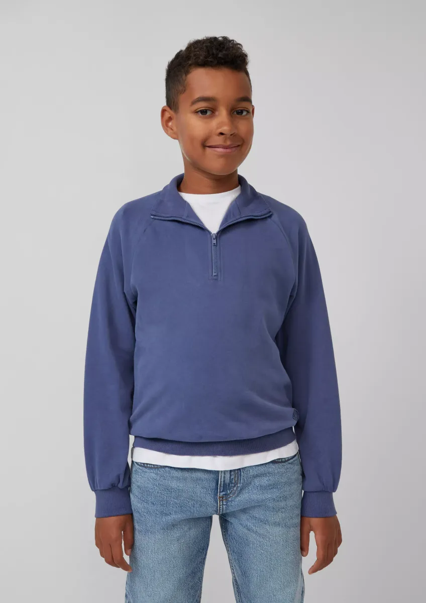 Sweatshirt mit 	Troyer-Kragen