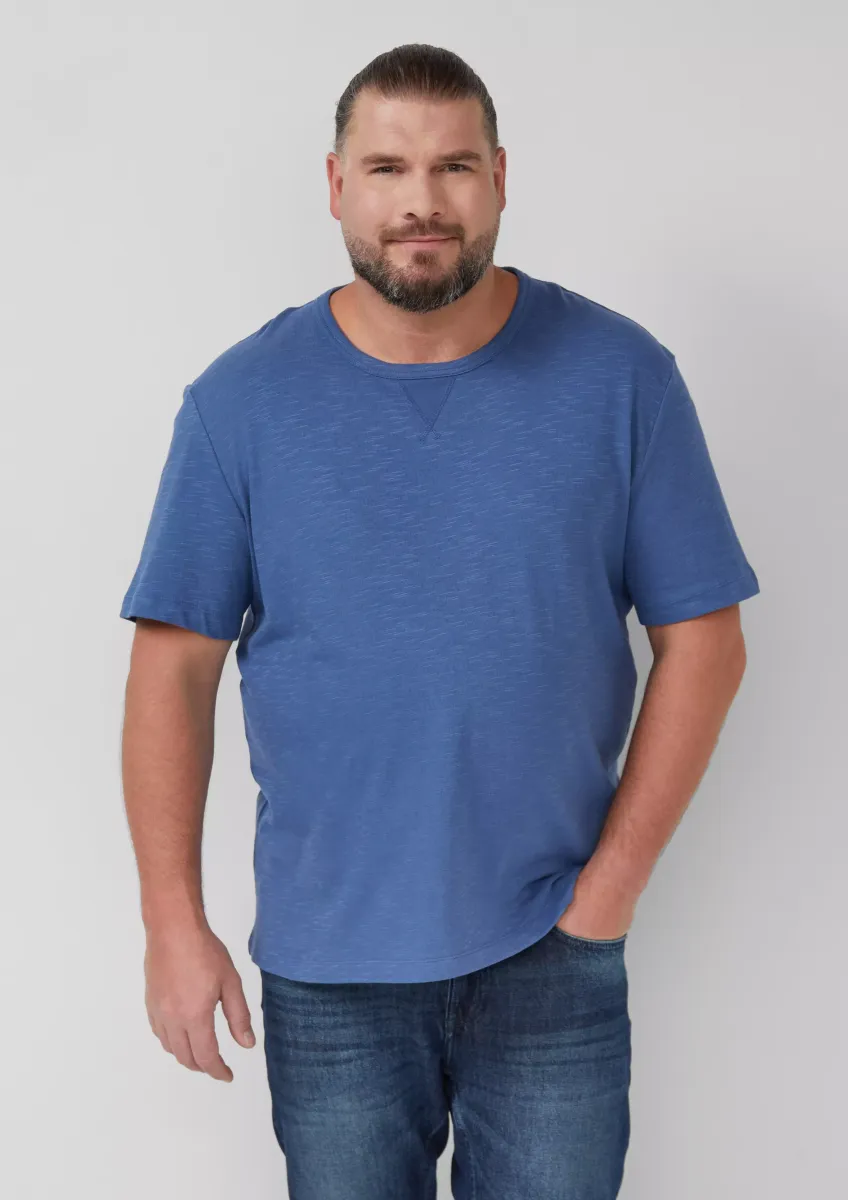 T-Shirt aus Heavy Jersey mit Flammgarnstruktur