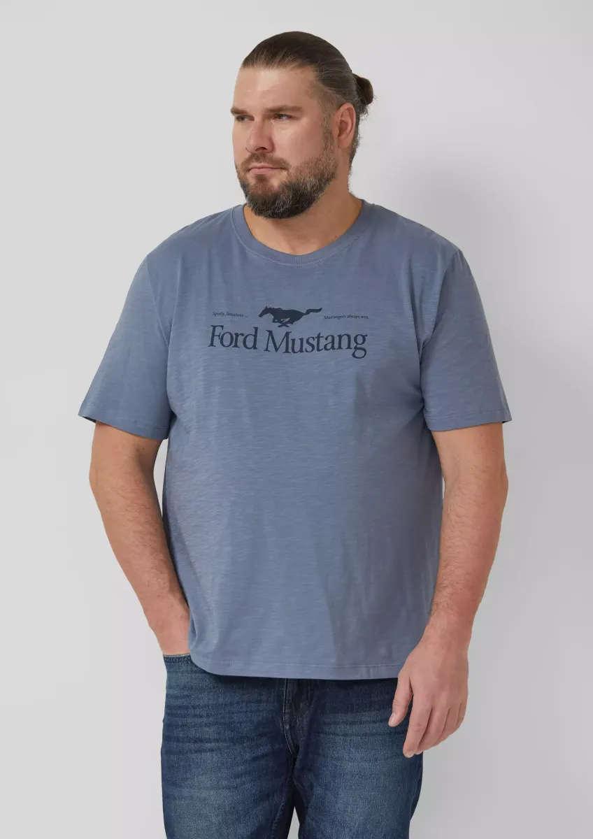 T-Shirt mit Flammgarnstruktur und Artwork