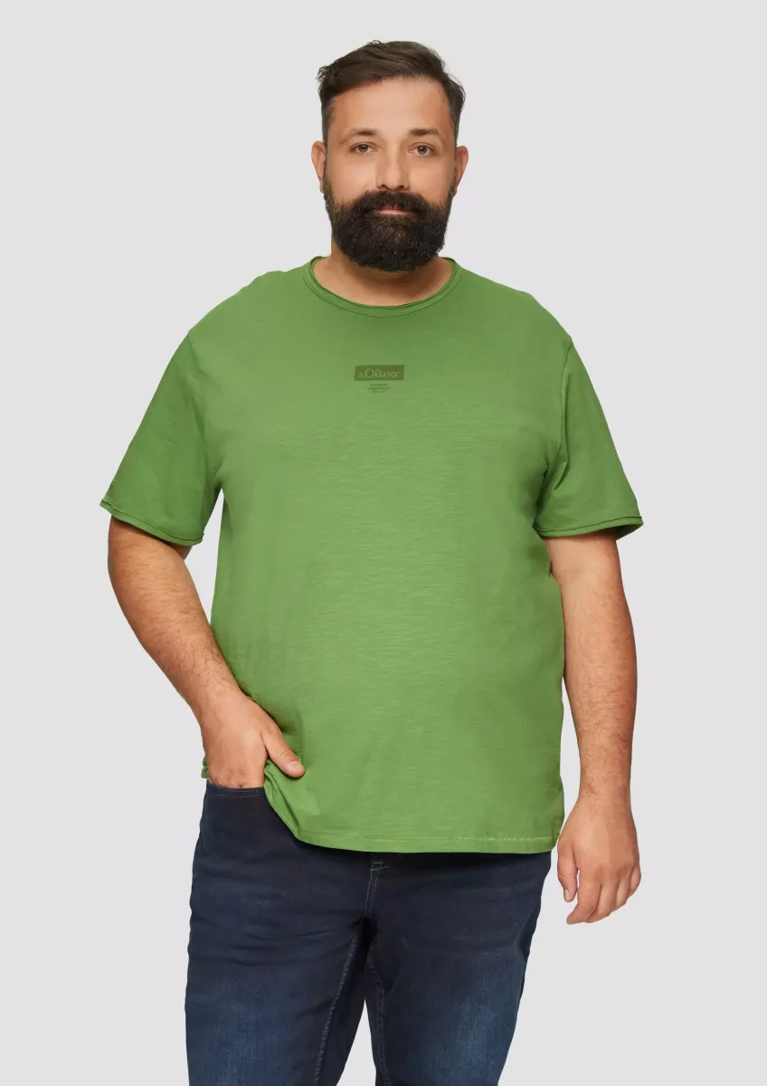 T-Shirt mit Flammgarnstruktur