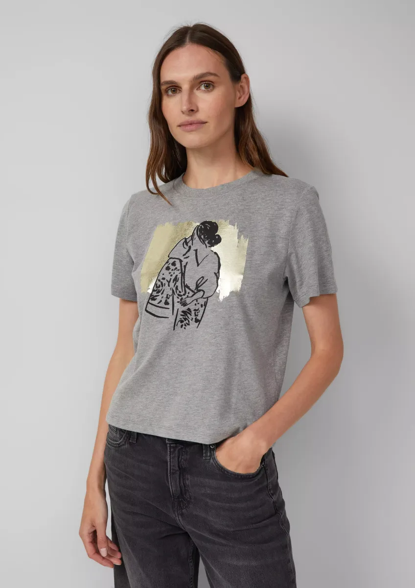 T-Shirt mit Folien-Print