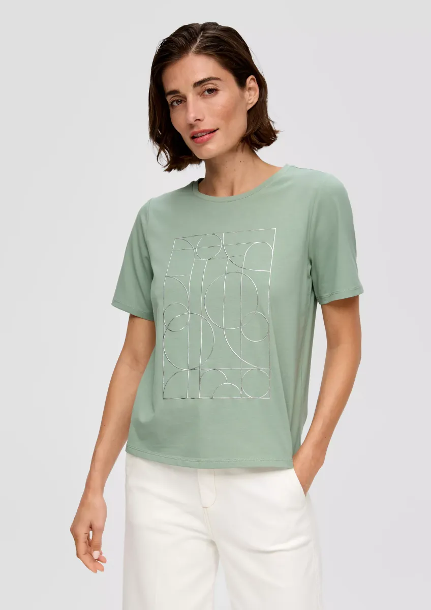T-Shirt mit Metallic-Print