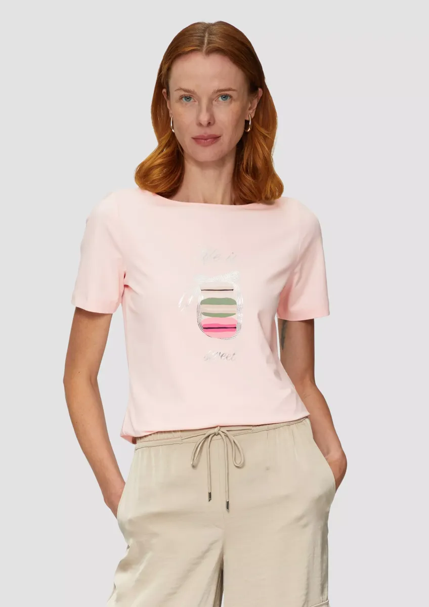 T-Shirt mit Metallicprint auf der Front