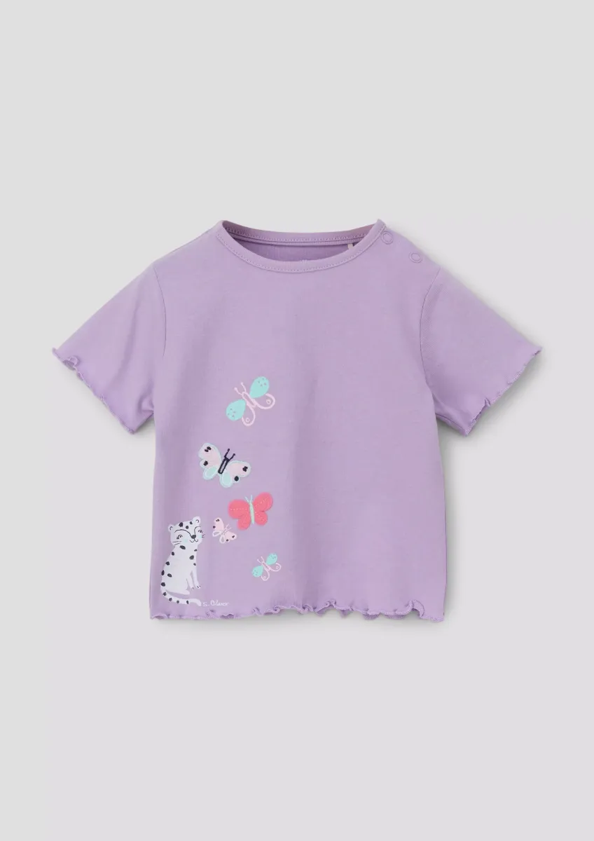 T-Shirt mit Rollsaum