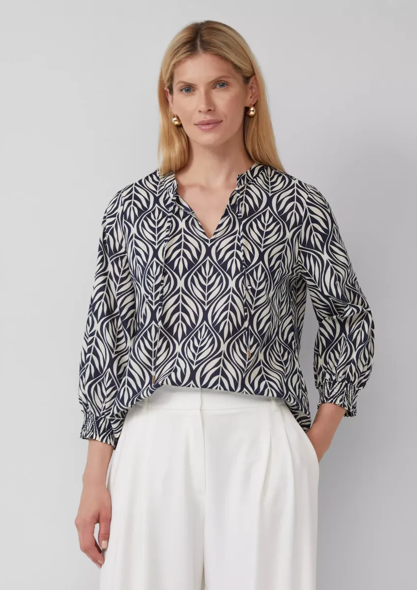 Tunikabluse mit 3/4-Ärmeln und All-over-Print