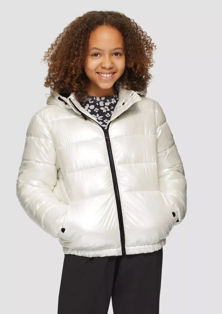 Warme Steppjacke mit Metallic-Effekt