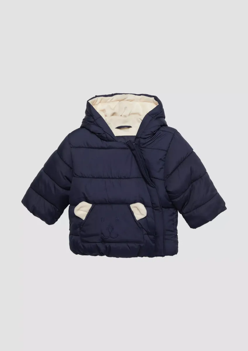 Wattierte Jacke mit Fleece-Futter und Bären-Motiv