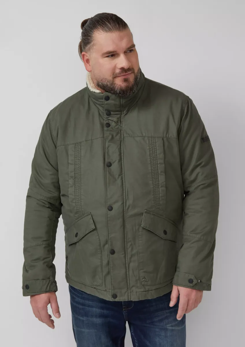 Wattierte Utility-Jacke mit Stehkragen