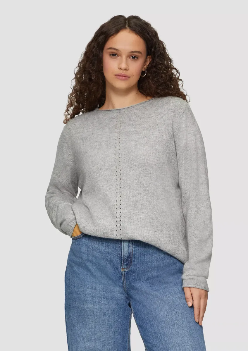 Weicher Strickpullover mit Ajour-Detail