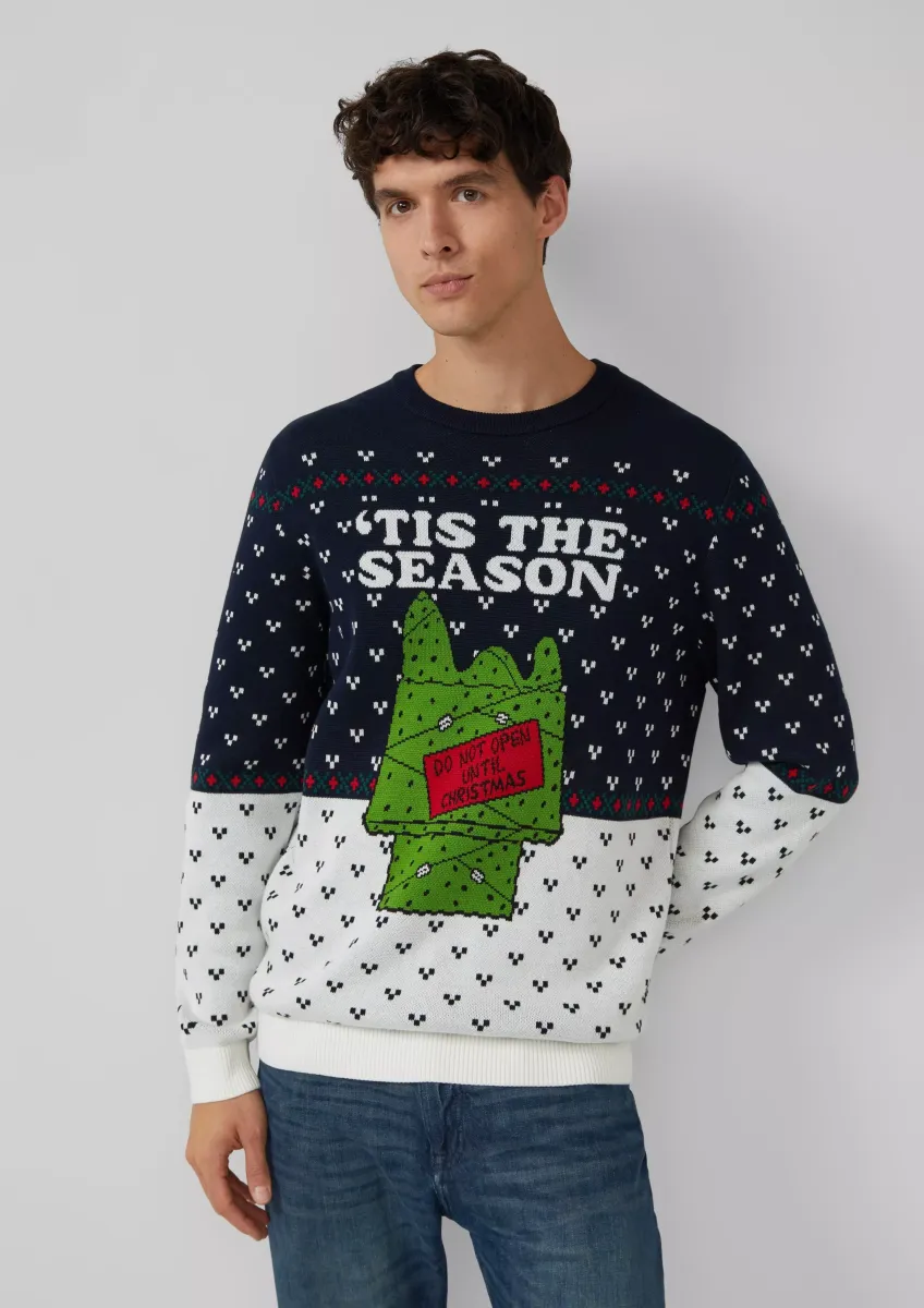 Weihnachtspullover aus reiner Baumwolle mit Peanuts®-Motiv