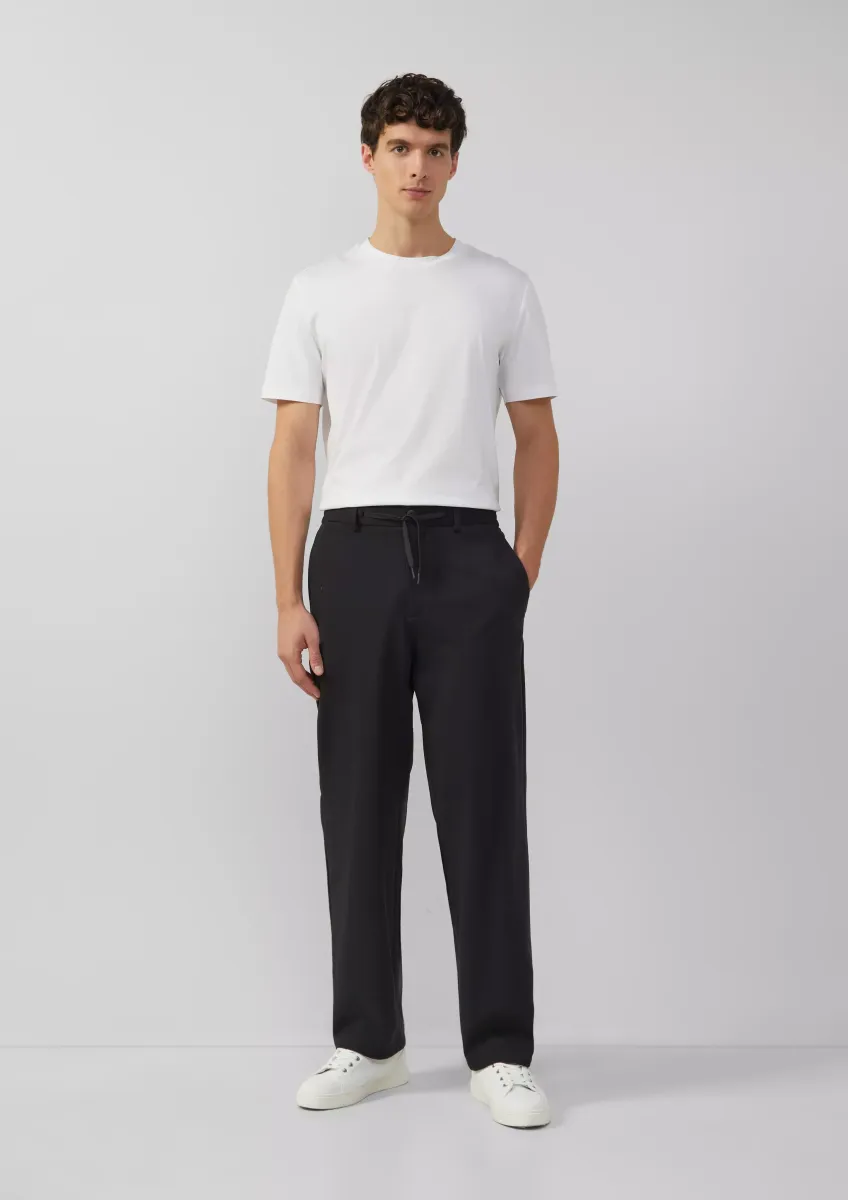 Wide-Leg-Hose aus hochwertigem Baumwollstretch