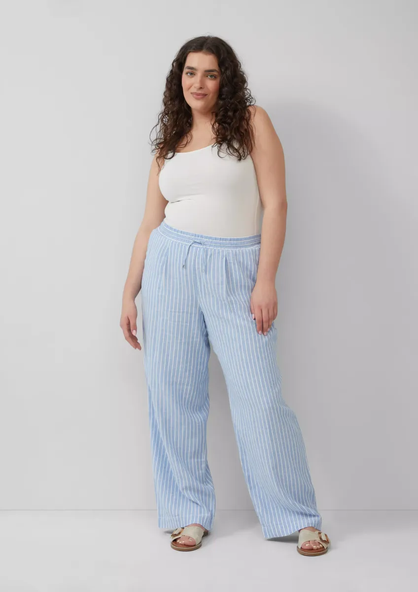 Wide-Leg-Hose aus Leinemix