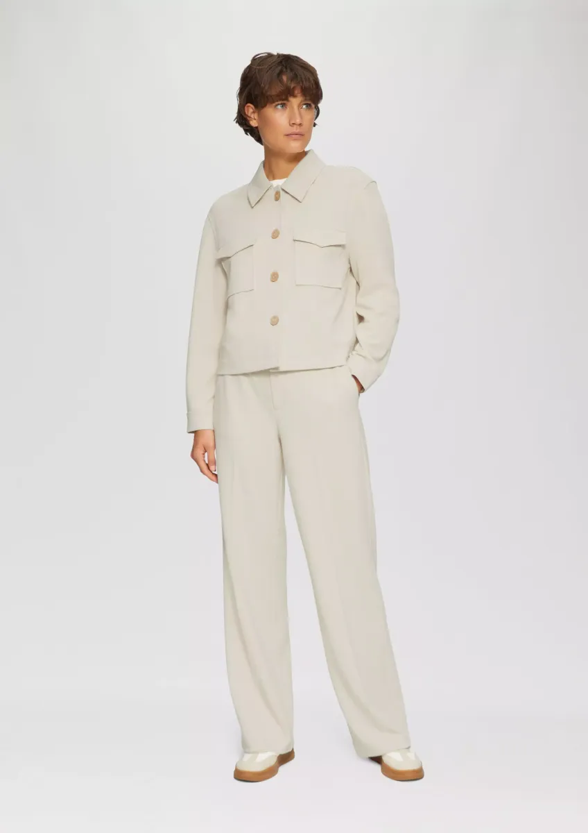 Wide-Leg-Hose aus Struktur-Jersey