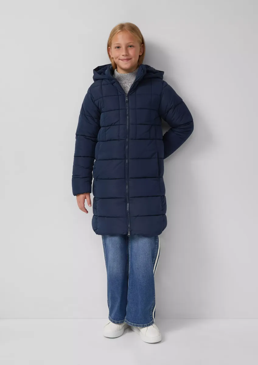 Wärmender Steppmantel mit Teddyplüsch-Futter