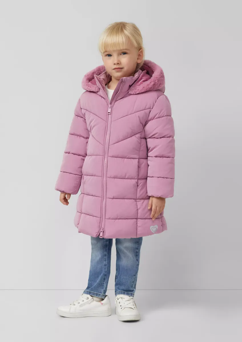 Wärmender Steppmantel mit Teddyplüsch-Futter