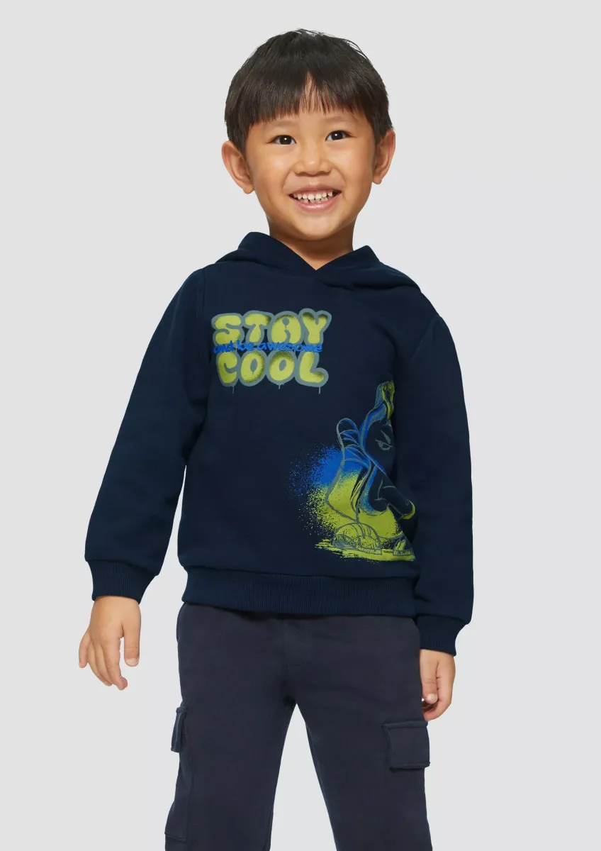 Wärmendes Kapuzen-Sweatshirt mit Frontprint