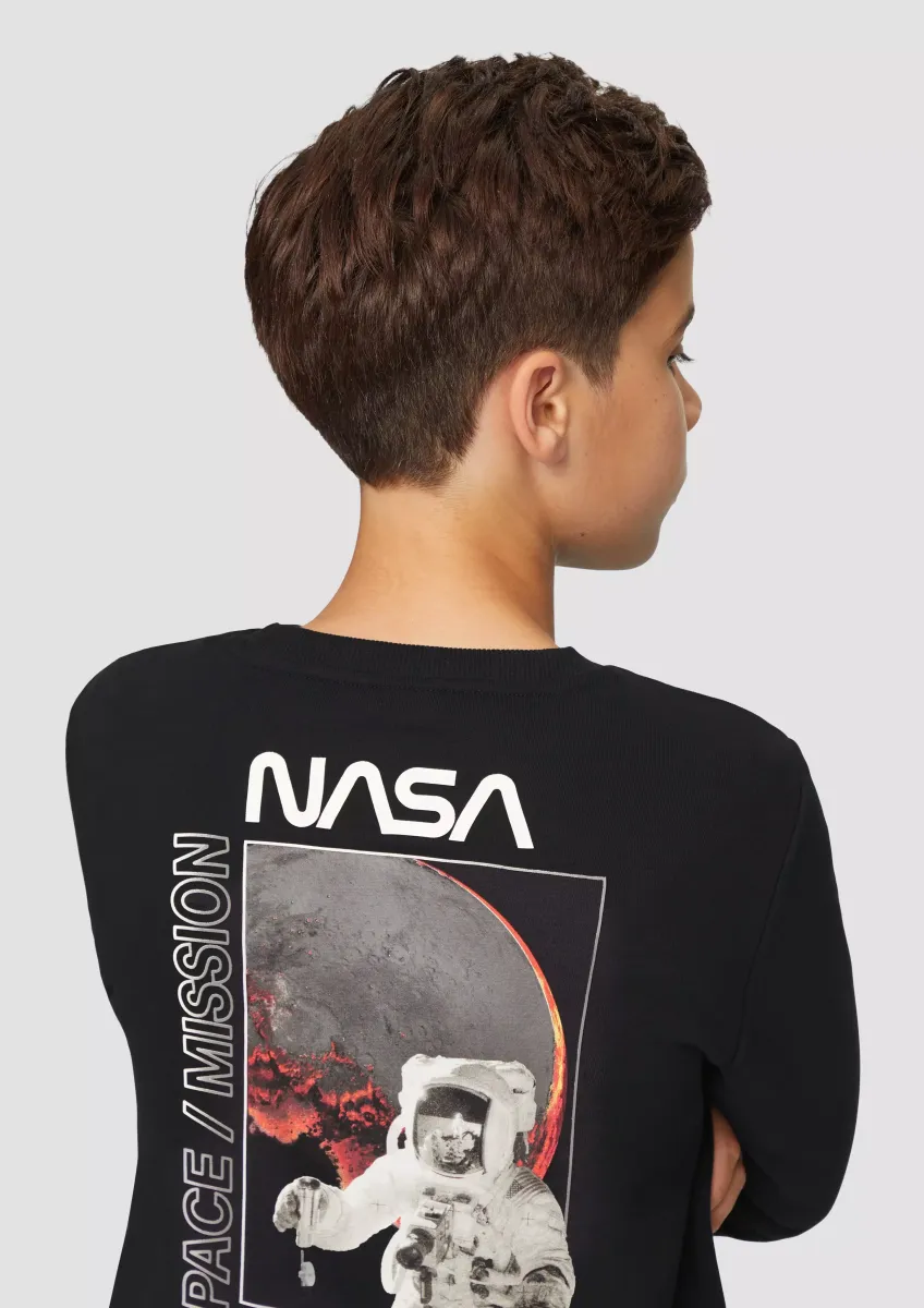 Wärmendes Sweatshirt mit Rippbündchen und NASA®-Print