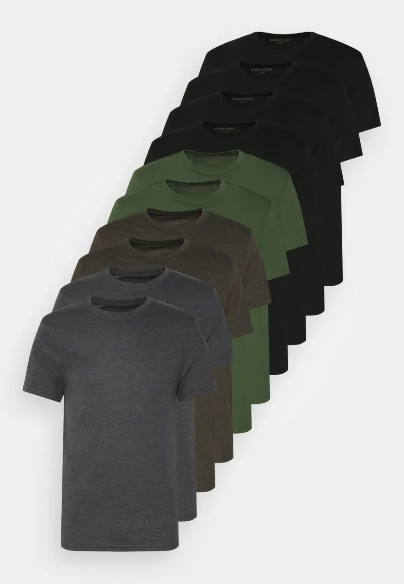 10 PACK  - T-Shirt basic - dark mix