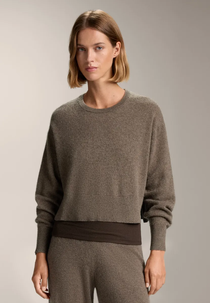 100% CASHMERE KNIT ROUND-NECK - Strickpullover - brown